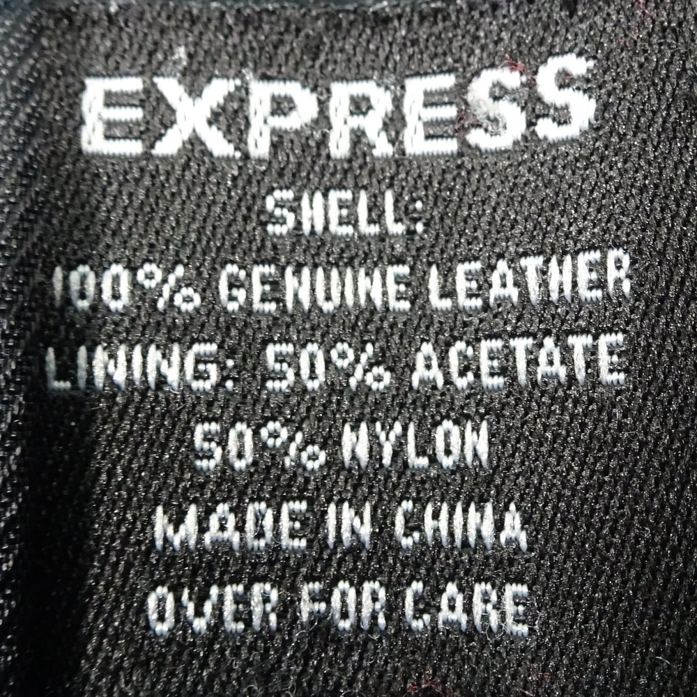 Express Women's Fine Leather Coat Size 7/8 EUC - Picture 4 of 5